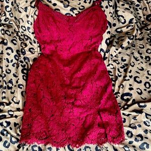 #FashionNova Red Lace Romper Dress Romantic Size XL